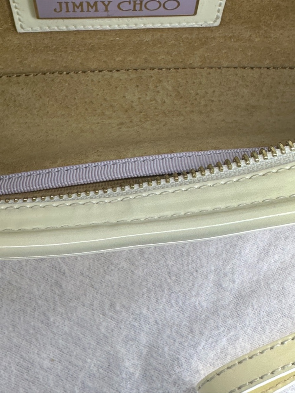 Jimmy Choo Cream  Patent Leather Wristlet Clutch Bag - Picture 7 of 7